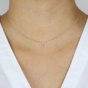 Picture of virgo zodiac sign diamond necklace virgo