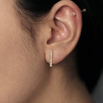 Load image into Gallery viewer, Picture of diamond bar earrings long bar diamond
