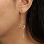 Load image into Gallery viewer, Picture of 14k solid gold circle dangle drop
