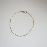 Load image into Gallery viewer, Picture of singapore chain gold chain anklet 14k
