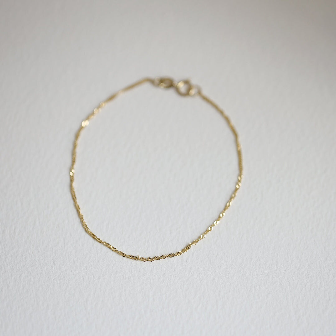 Picture of singapore chain gold chain anklet 14k