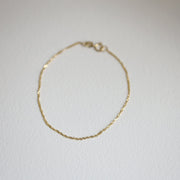 Picture of singapore chain gold chain anklet 14k