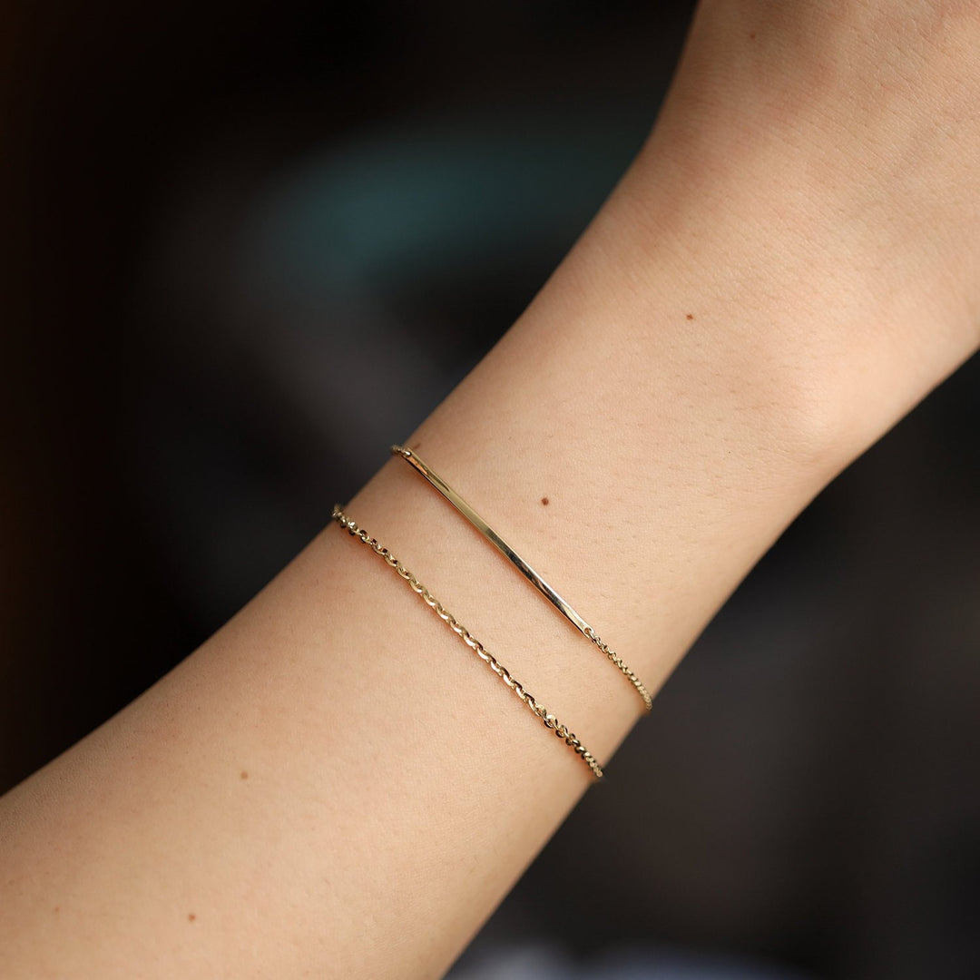 Picture of bar bracelet thin gold bar bracelet 14k