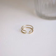 Picture of double band open ring 14k solid gold