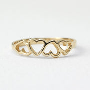 Picture of gold rings 14k solid gold heart ring