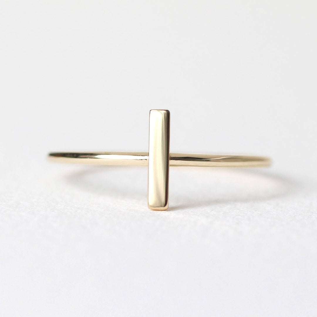 Picture of 14k solid bar ring 14k gold ring