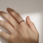 Load image into Gallery viewer, Picture of 14k gold bead ring 14k wedding band bead
