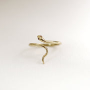 Picture of snake ring tsavorite eye snake ring ruby