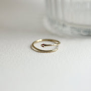 Picture of snake band tsavorite eye snake ring ruby