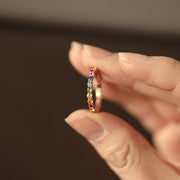 Picture of rainbow sapphire ring 14k gold natural