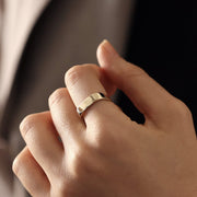 Picture of square gold ring 14k solid gold ring