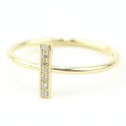 Picture of bar style diamond ring 14k solid gold