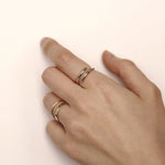 Load image into Gallery viewer, Picture of bypass ring half round twist ring band
