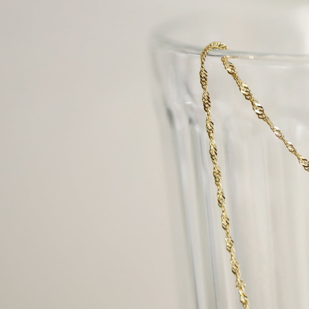 Picture of singapore chain gold chain anklet 14k