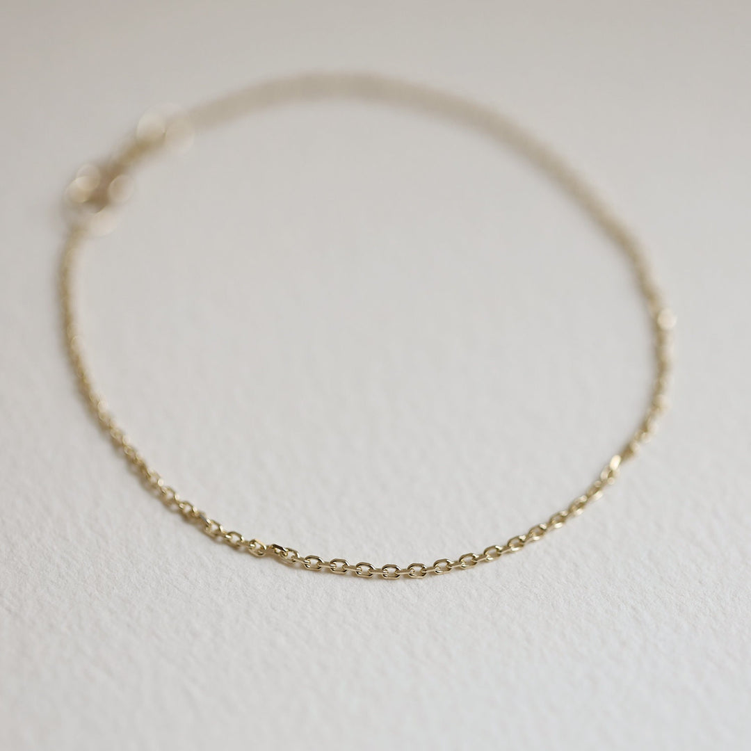 Picture of rolo chain anklet gold chain anklet 14k