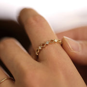 Picture of diamond wedding ring 14k solid gold 009