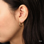 Load image into Gallery viewer, Picture of open hoops solid gold earrings gold hoop
