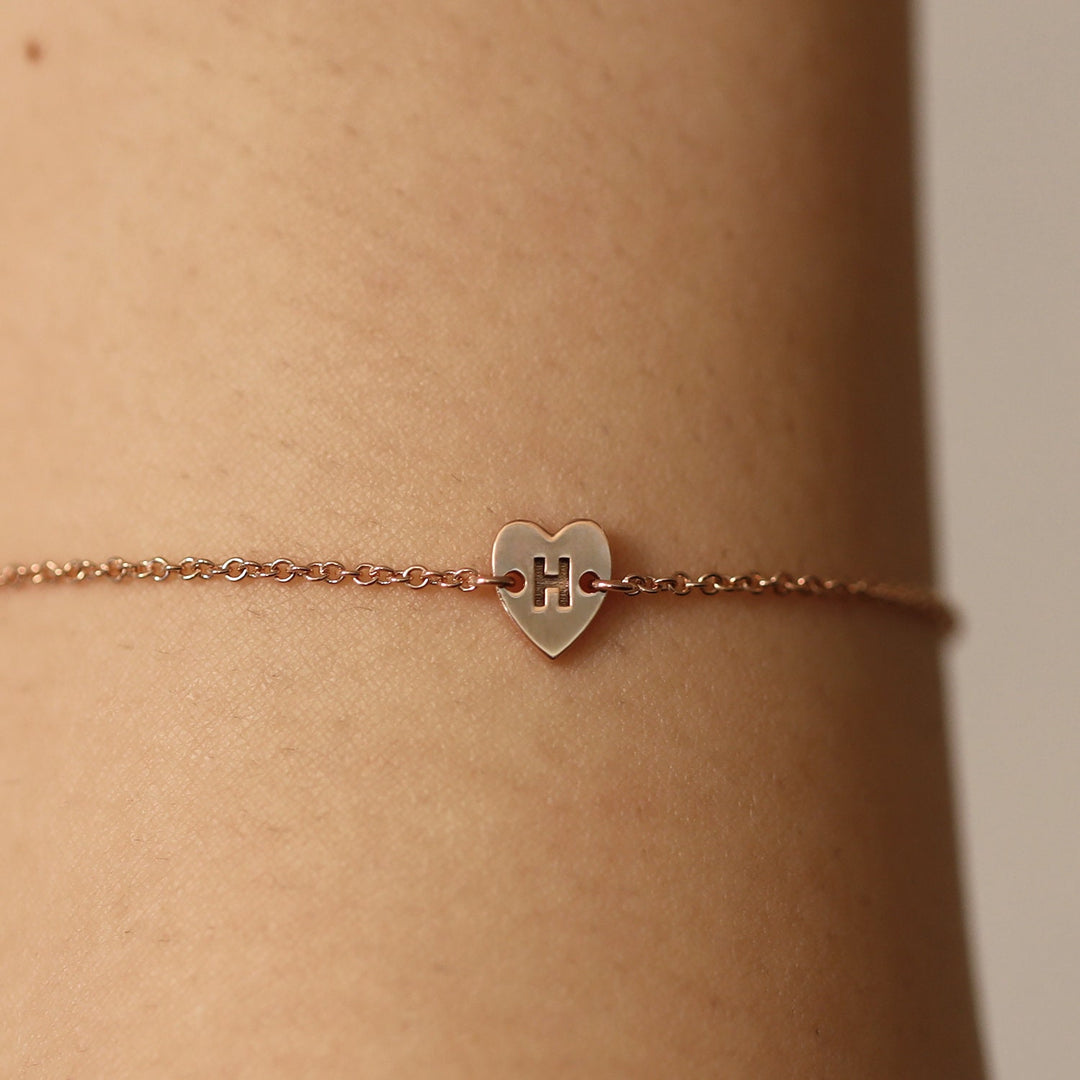 Picture of heart charm bracelet gold heart bracelet