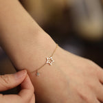 Load image into Gallery viewer, Picture of star charm bracelet personalized initial
