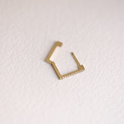 Picture of diamond square huggie earrings 12mm