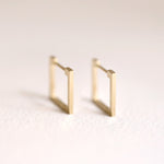 Load image into Gallery viewer, Picture of square huggie earrings 12mm hoop
