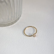 Picture of morganite solitaire ring baguette