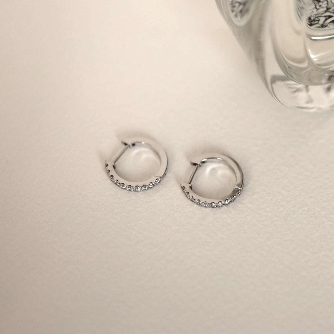 Picture of 15mm diamond hoop earrings diamond