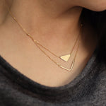 Load image into Gallery viewer, Picture of 14k solid gold geometric layered
