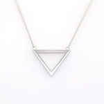 Load image into Gallery viewer, Picture of triangle pendant necklace 14k solid gold
