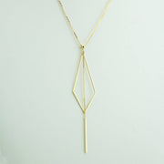 Picture of geometric necklace 14k solid gold
