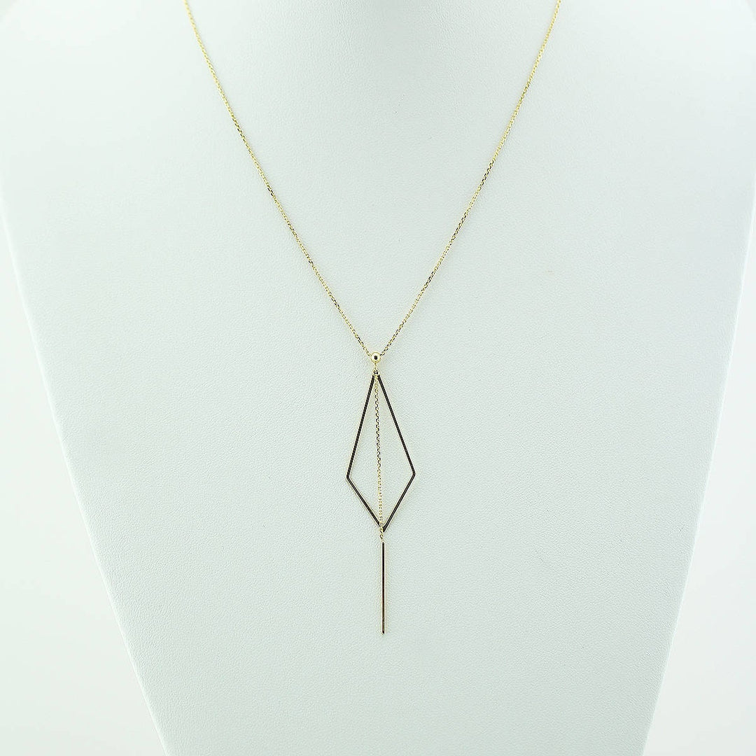 Picture of geometric necklace 14k solid gold