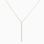 Load image into Gallery viewer, Picture of 14k gold bar pendant necklace minimalist
