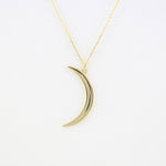 Load image into Gallery viewer, Picture of crescent moon pendant necklace 14k gold
