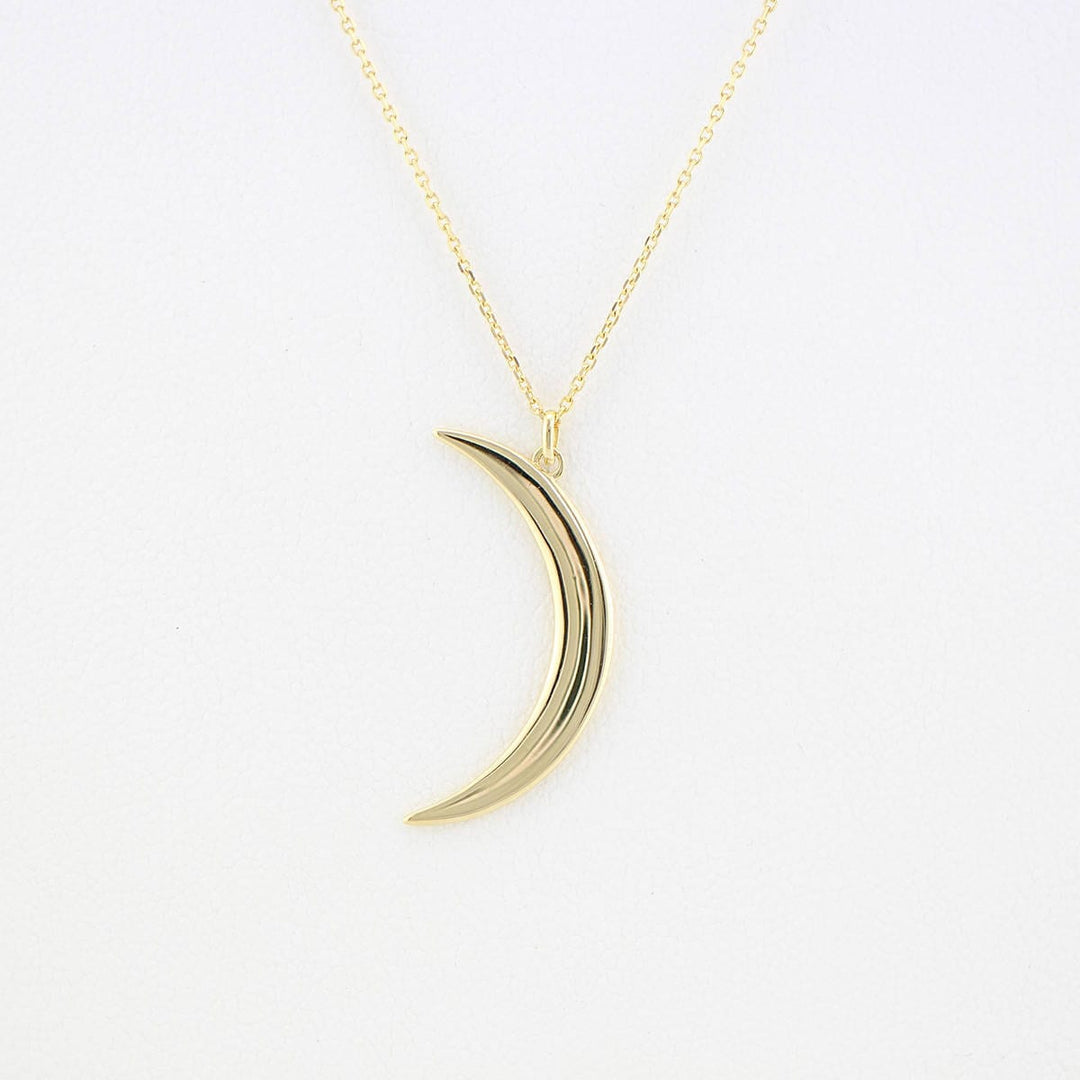 Picture of crescent moon pendant necklace 14k gold