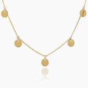 Picture of 14k solid gold disc charm necklace 14k