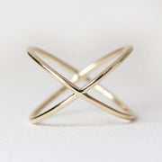 Picture of criss cross ring x ring 14k solid gold