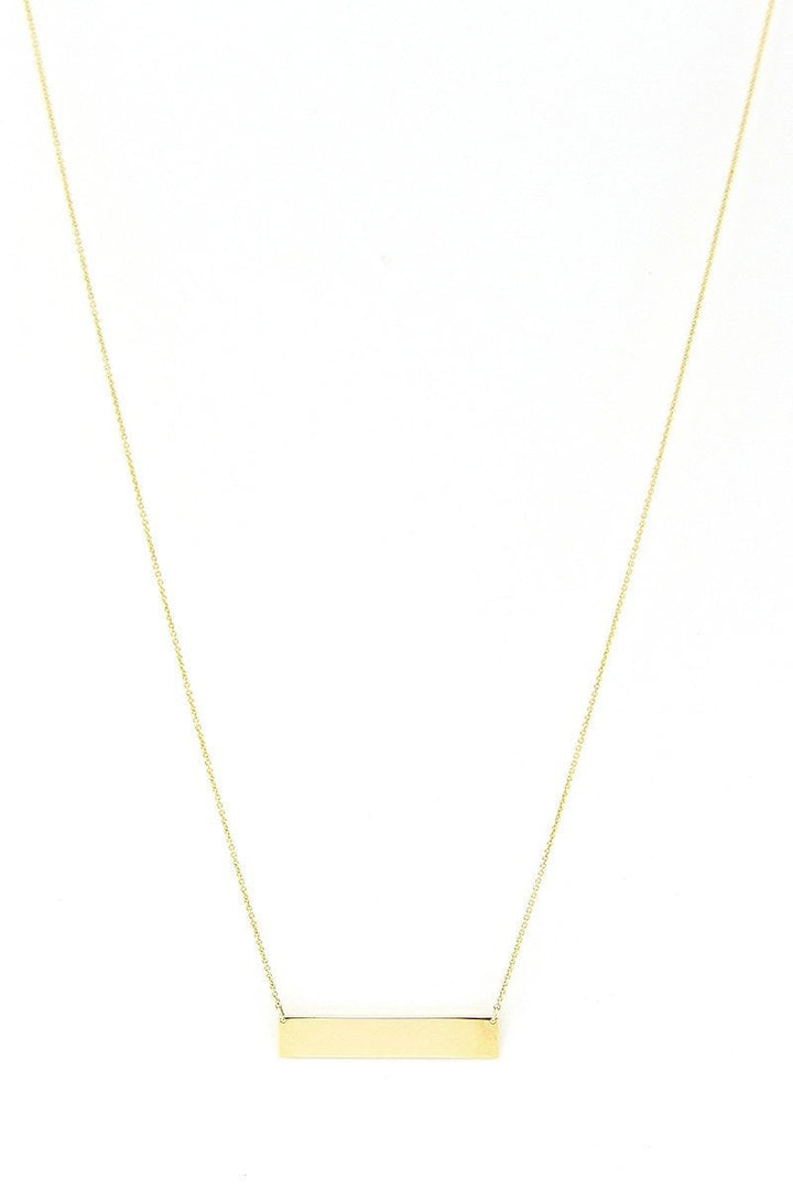 Picture of gold bar necklace name necklace