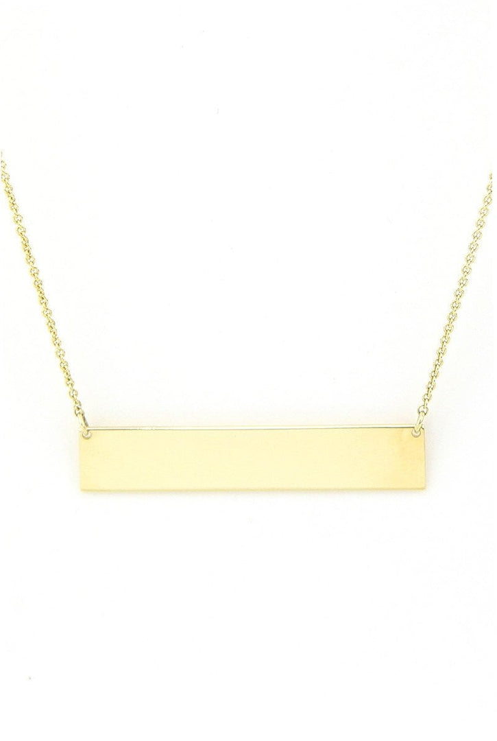 Picture of gold bar necklace name necklace