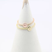 Picture of initial ring 10k 14k solid gold twist