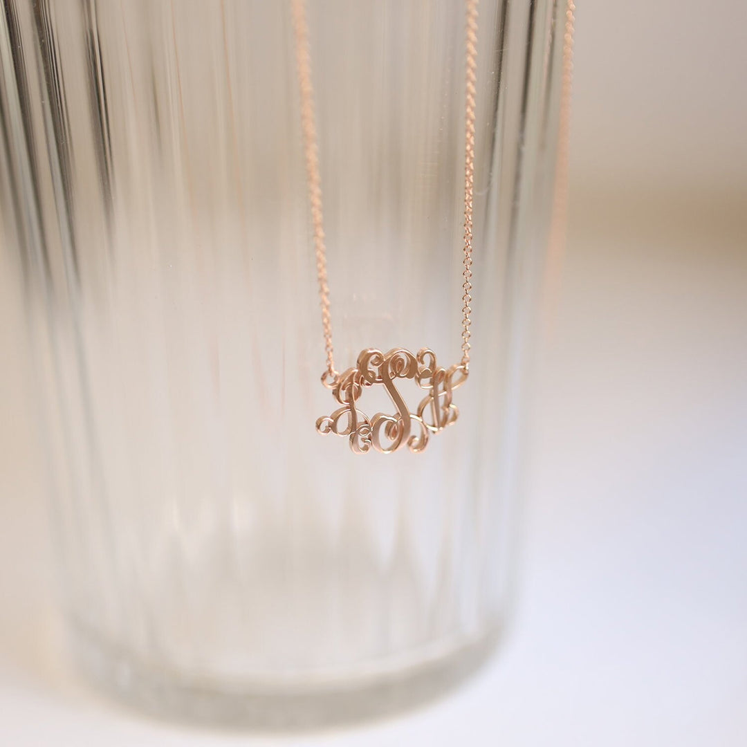 Picture of monogram necklace personalized name