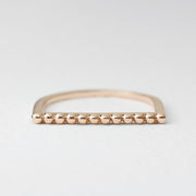 Picture of 14k solid gold flat top bead detail ring