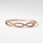Picture of 14k solid gold bead ring twist bead ring
