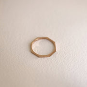 Picture of unique thin octagon gold ring 14k solid