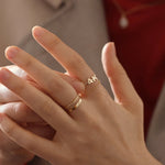 Load image into Gallery viewer, Picture of initial ring monogram ring solid gold
