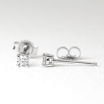 Load image into Gallery viewer, Picture of diamond stud earring 4 prong set diamond
