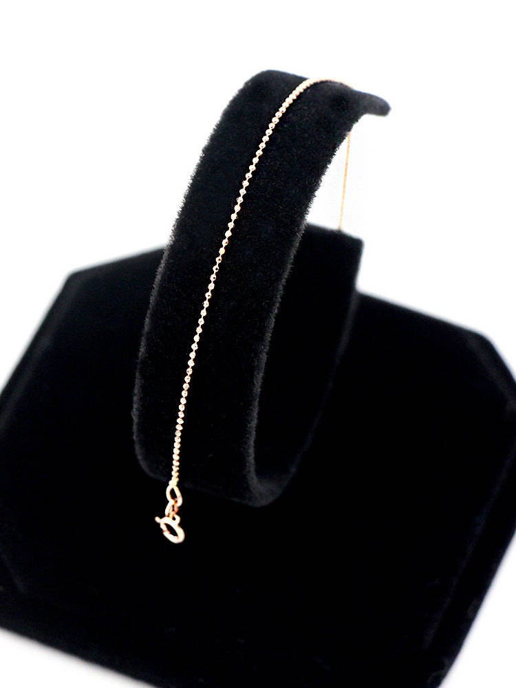 Picture of 14k solid gold 10mm ball chain anklet