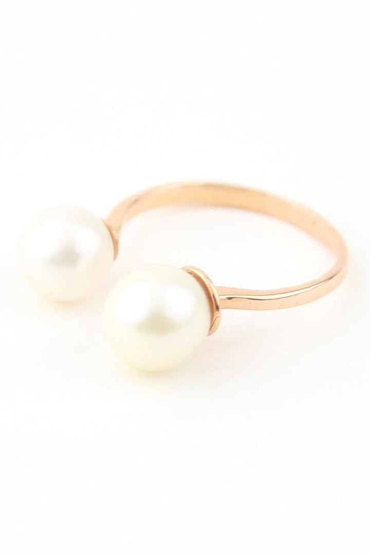 Picture of open pearl ring bridal ring 14k solid