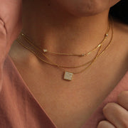 Picture of square charm diamond necklace wedding