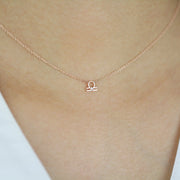 Picture of libra zodiac sign diamond necklace libra