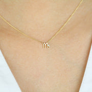 Picture of scorpio zodiac sign diamond necklace